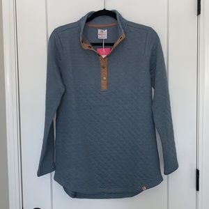 NWT MarleyLilly Quilted Pullover Tunic Button Sweater - NOT Monogramed